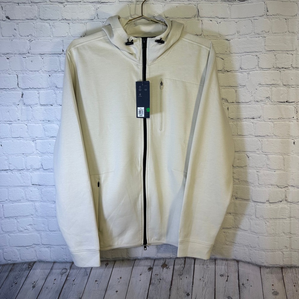 NEW VRST Mens Pinnacle Fleece Full Zip Hoodie Light Sand MAX234304S Small